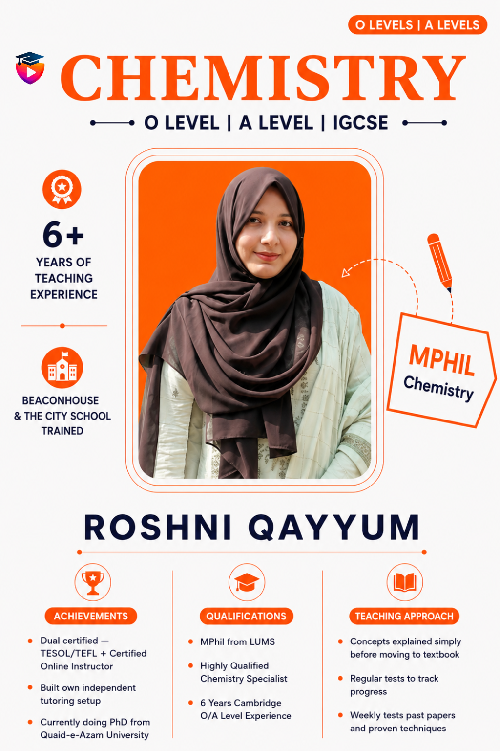 Roshni — A Level online teacher at The Class