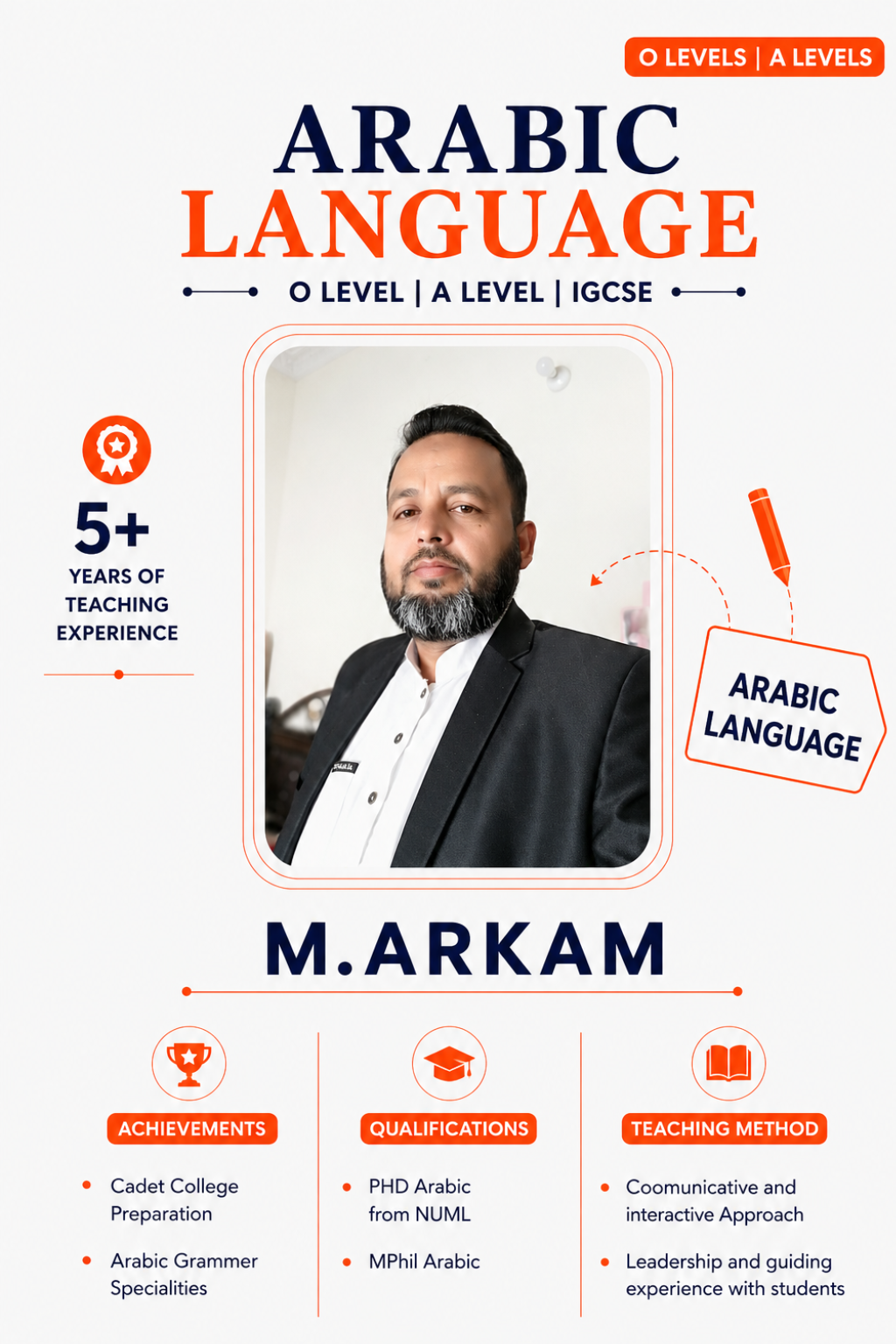 M. Arkam — O Levels | A Levels teacher at The Class