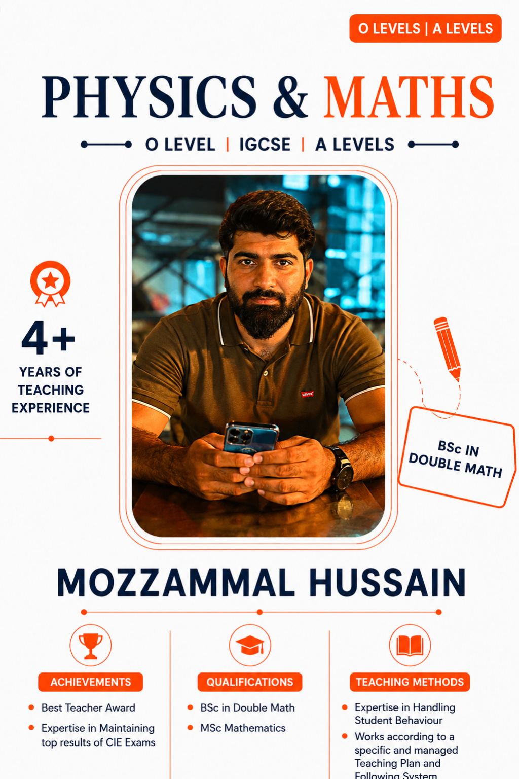 Mozzammal Hussain — O Levels | A Levels teacher at The Class