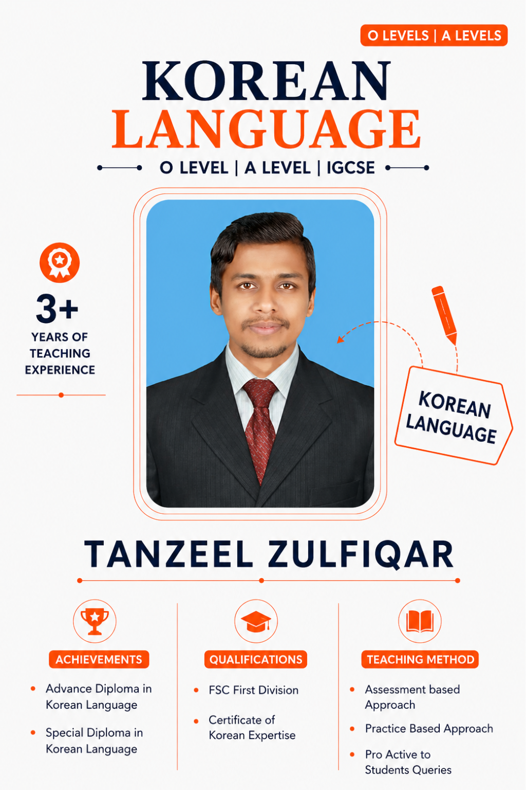 Tanzeel Zulfiqar — Koren Language teacher at The Class